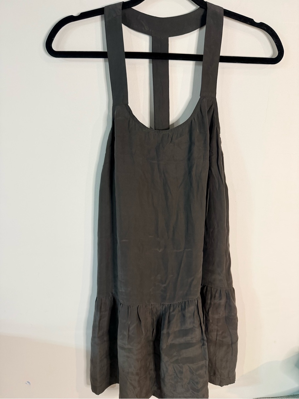 Yellow is Gold Charcoal Gray Silk Tunic Dress